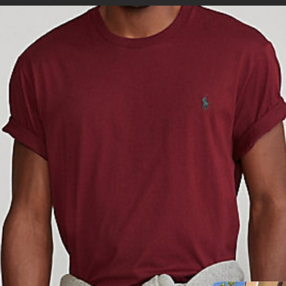 Polo Ralph Lauren Jersey Crewneck Tee in Classic Wine Red Sz.L-Tall